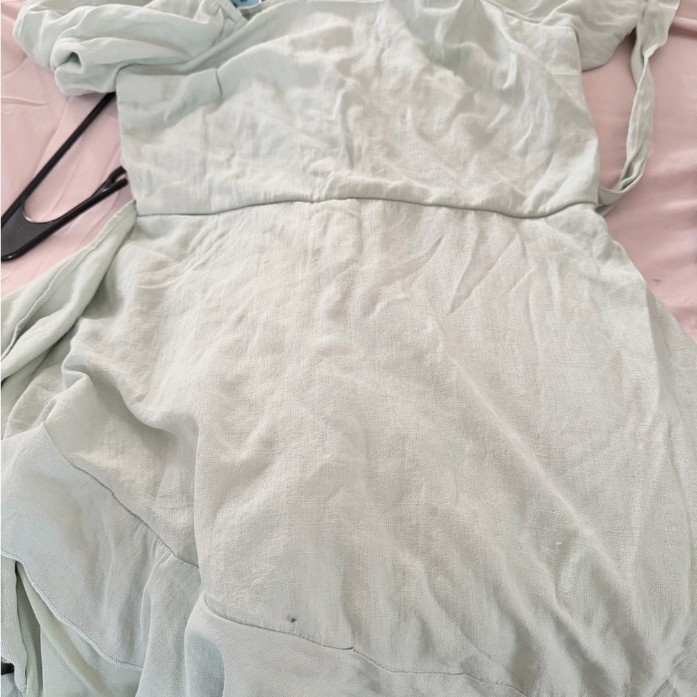 Source Unknown Light Green High Low Dress